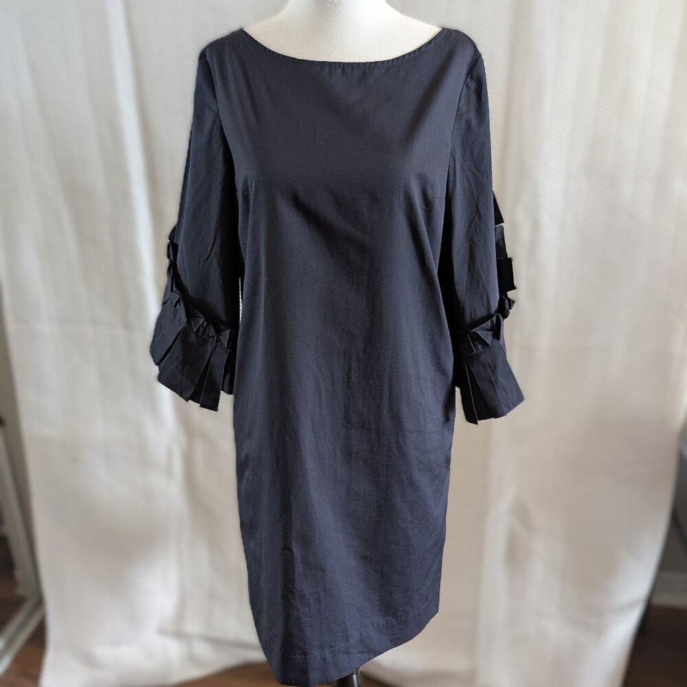 COS Navy Blue A-Line Dress Statement Sleeves Size 4 Minimalist Cocktail